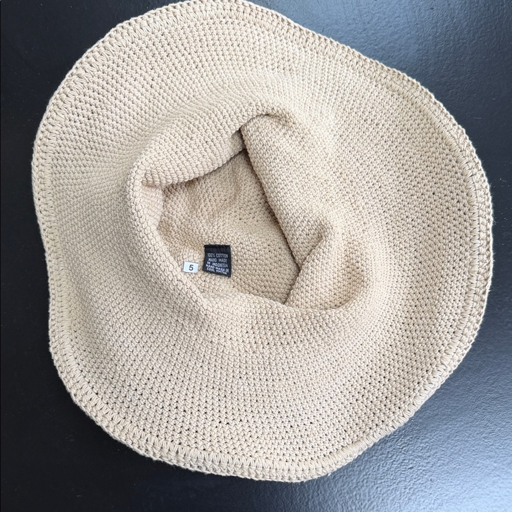 Beige Knit Sun Hat - Picture 4 of 4